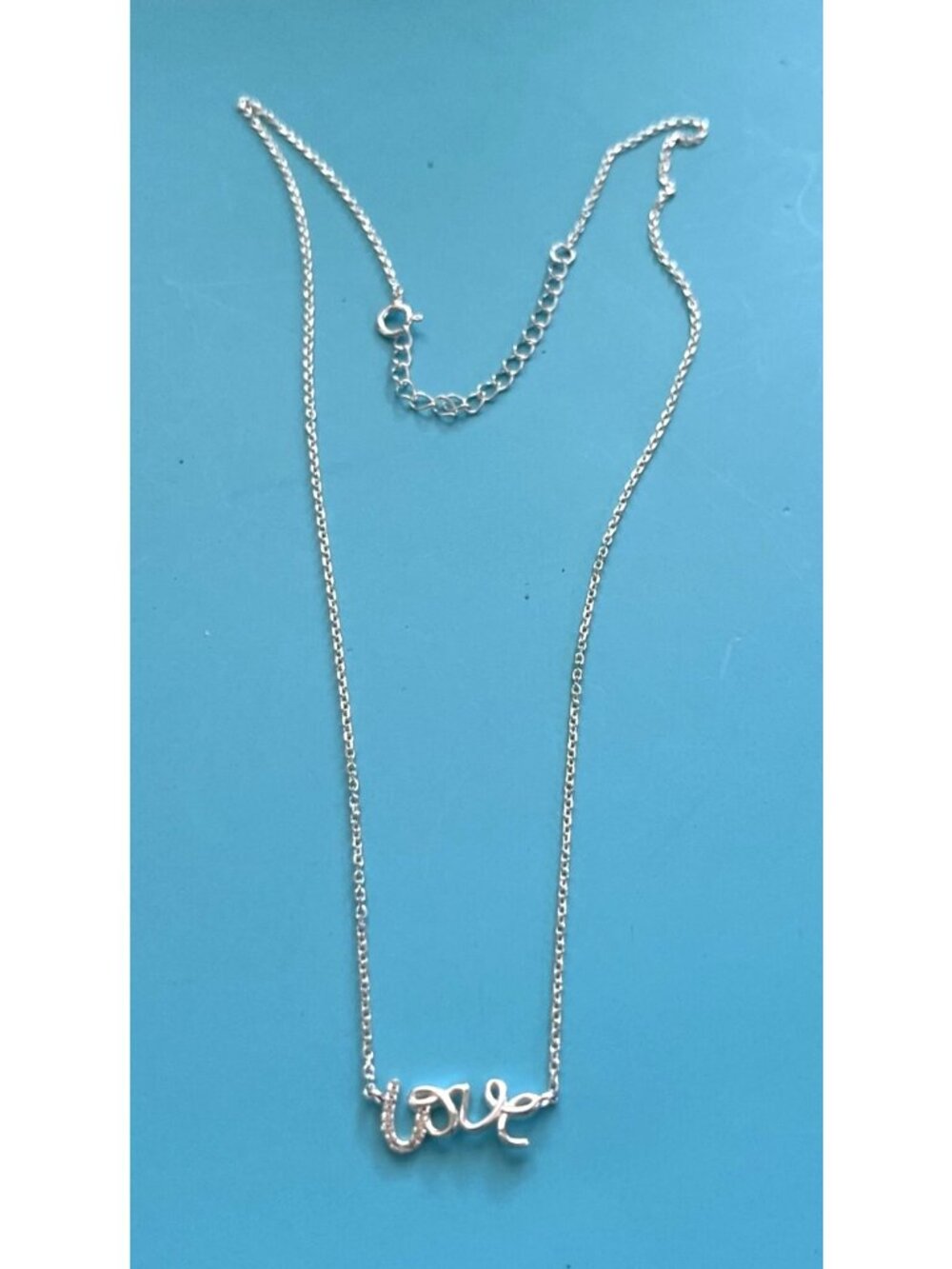 "Love" 925 Chain 17" L Marked "LACN" - Picture 5 of 5